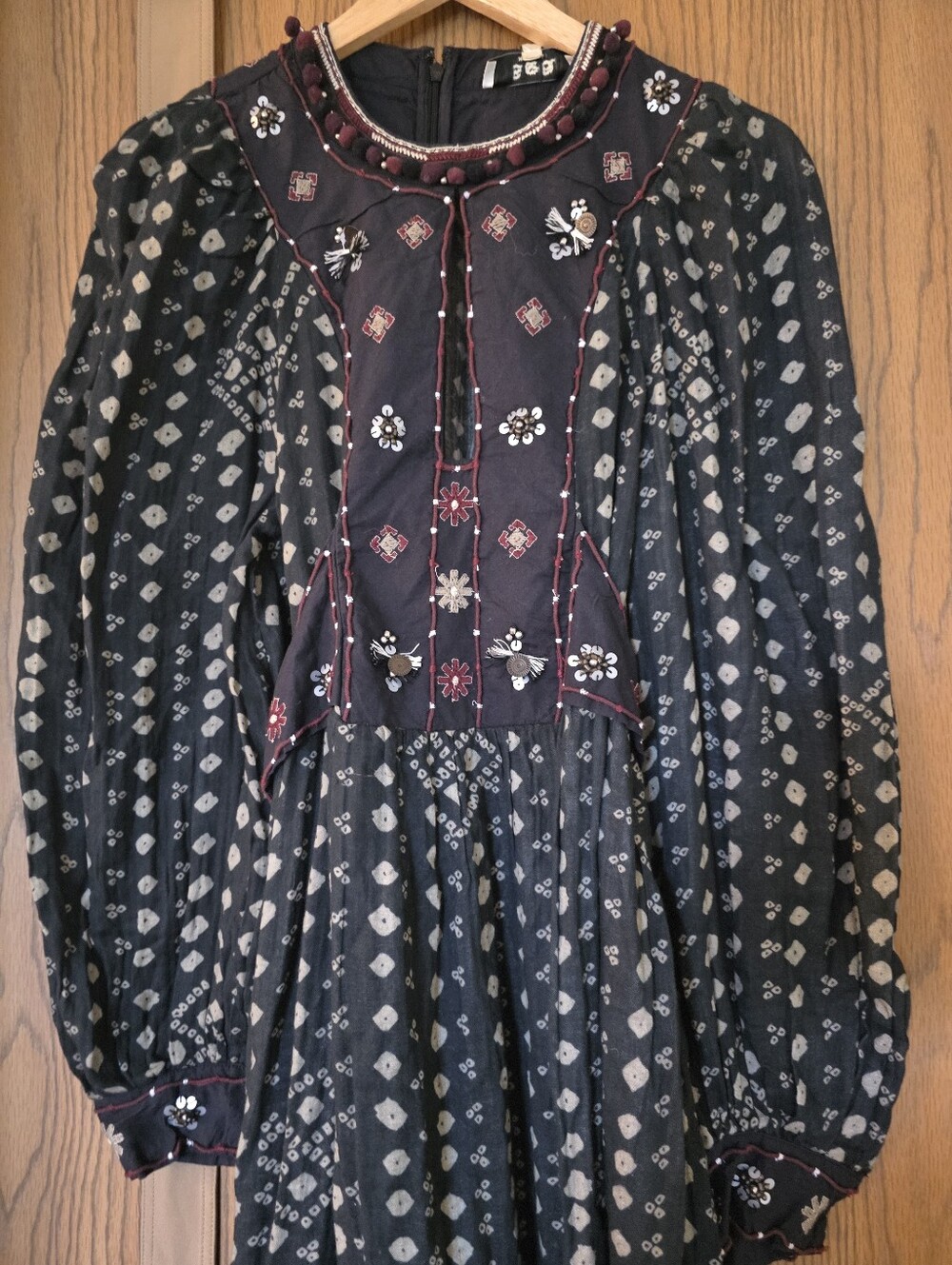 NWT Sea New York Maja Embroidered Long Sleeve Dress in Black Size Medium *Flawed - Picture 4 of 15